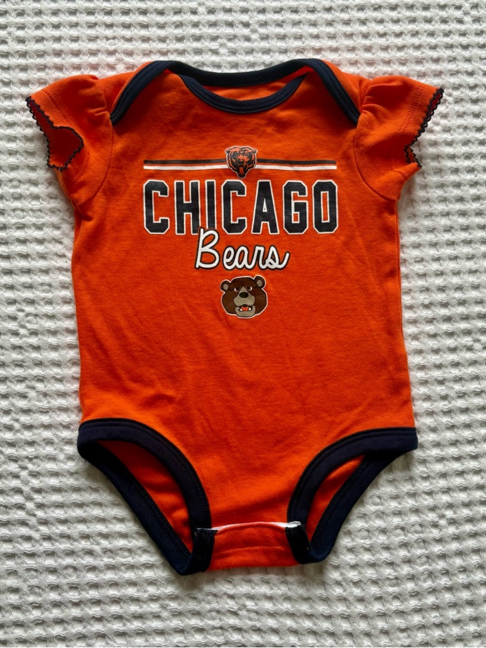 Chicago Bears NFL Girls Flutter Sleeve Bodysuit 🧡 6/9M